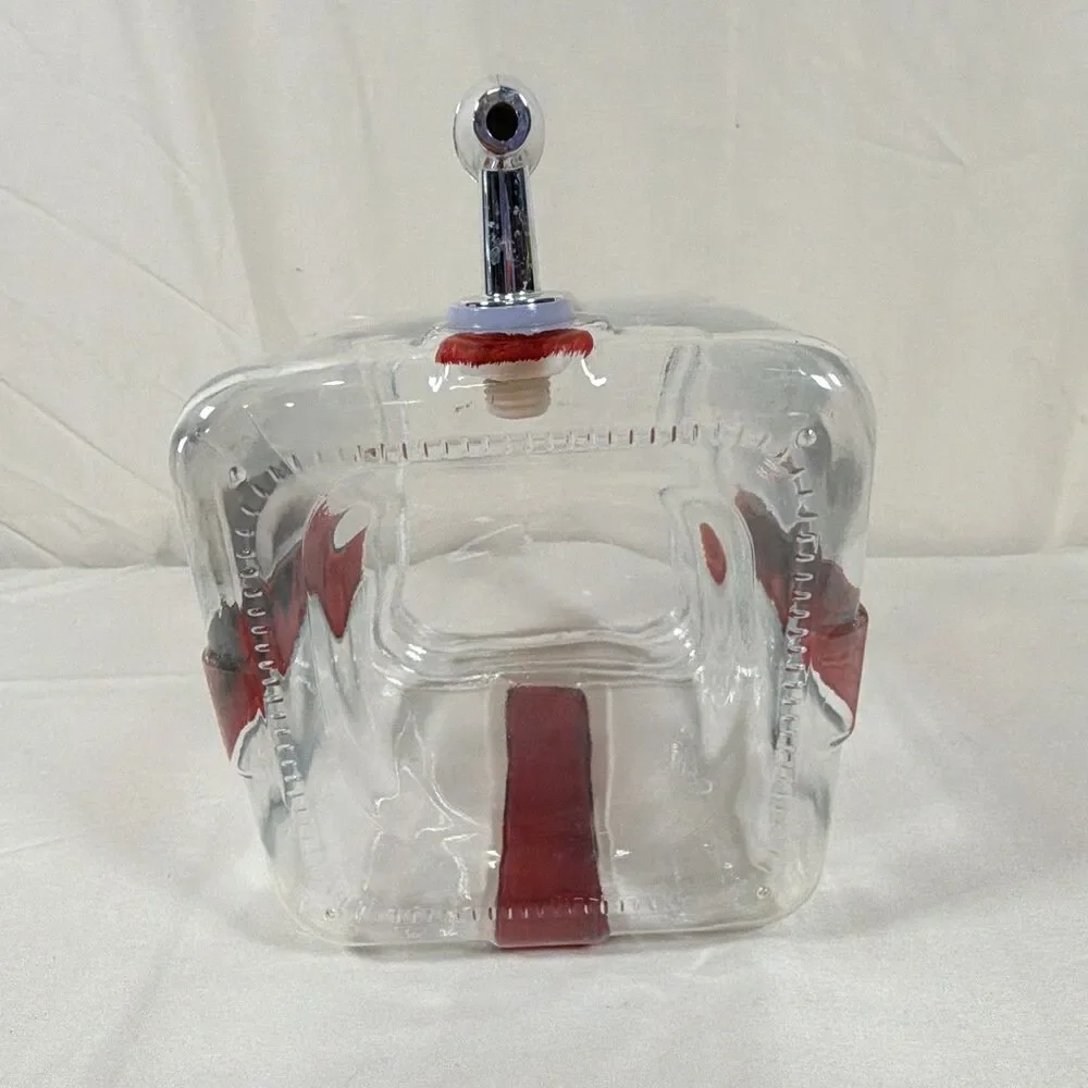 Winterberry Lane Glass Gift Box Drink Dispenser | Christmas Beverage Server